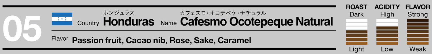 Honduras(ホンジュラス)/Cafesmo Ocotepeque Natural(カフェスモ・オコテペケ・ナチュラル)