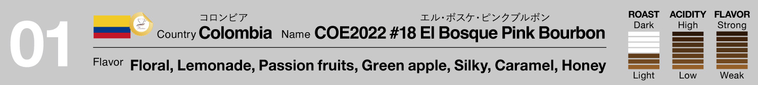 コロンビア/COE2022 #18 エル・ボスケ・ピンクブルボン