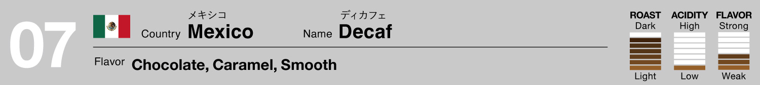 Mexico / Decaf（メキシコ / デカフェ)【カフェインレス】